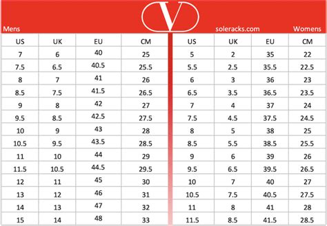 valentino shoe size chart.